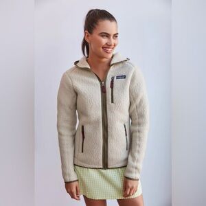 Patagonia worn wear retro pile fleece zip up hoodie - women’s large - Sherpa